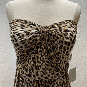 Leopard Aidan Convertible Strapless Chiffon Gown